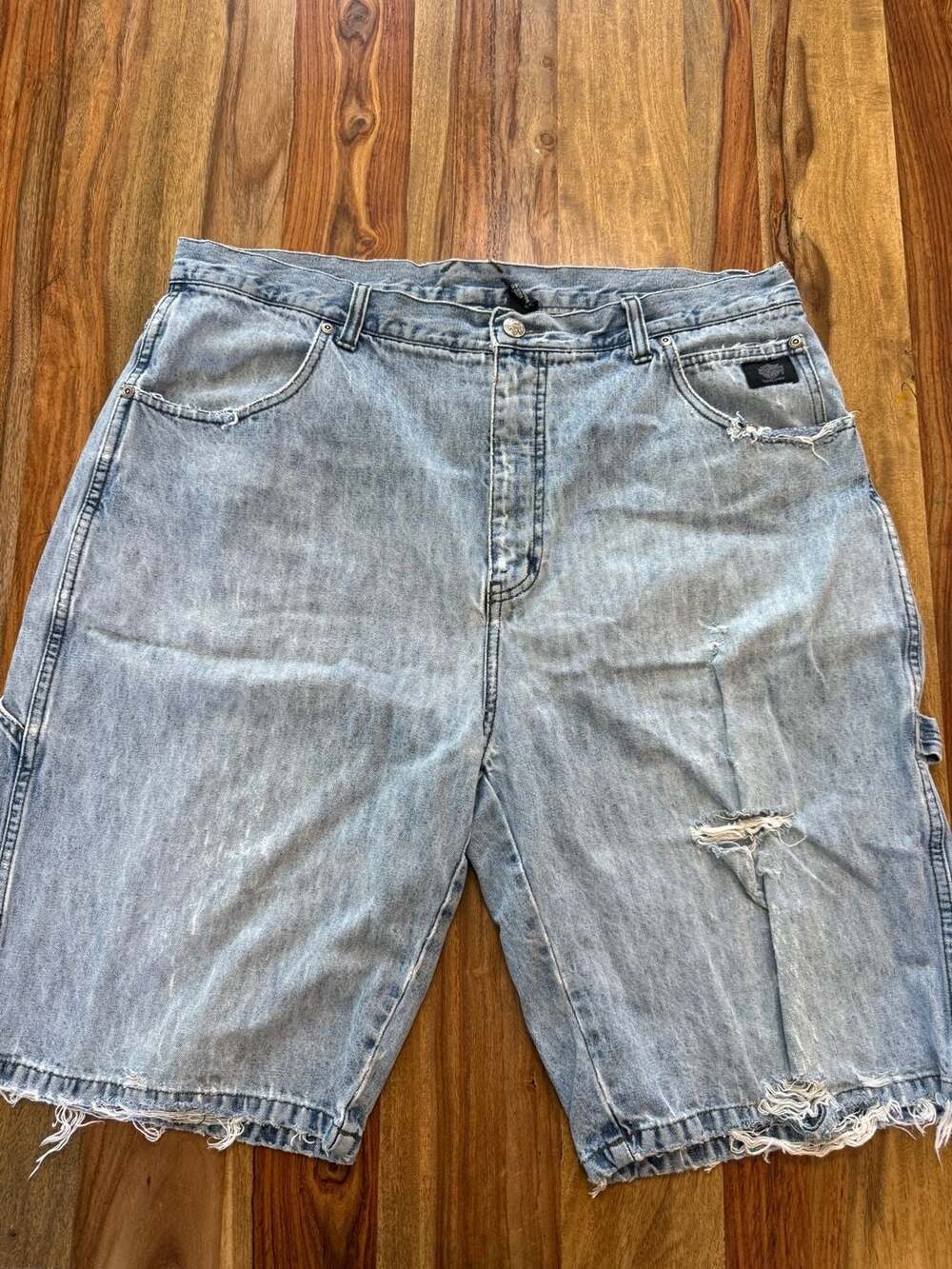 Vintage Harley-Davidson Distressed Denim Carpenter Shorts